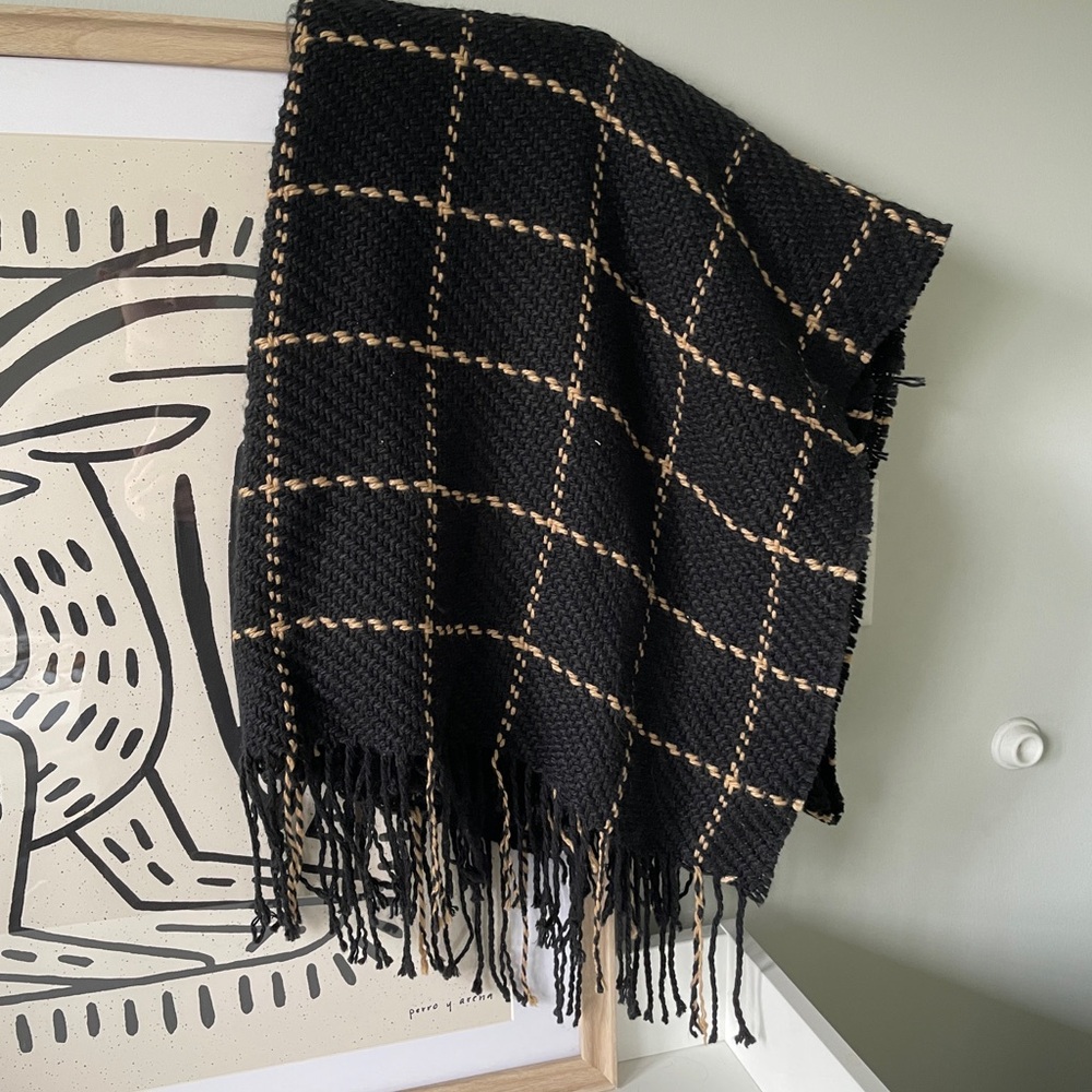 Plaid blanket scarf